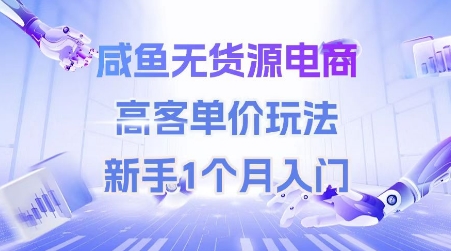 咸鱼无货源电商，高客单价玩法，新手1个月入门-凌秋网创