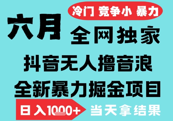 2025年6月高爆抖音无人直播最新撸音浪掘金项目，无脑日入1k+，低门槛小白可做，可矩阵放大【揭秘】-凌秋网创