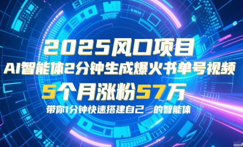 AI智能体2分钟一键生成爆火书单号原创视频，5个月涨粉57w，带你零代码1分钟搭建智能体-凌秋网创