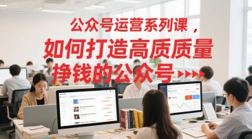 公众号运营系列课，如何打造高质量挣钱的公众号-凌秋网创