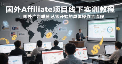 国外Affiliate项目线下实训教程，国外广告联盟从零开始的具体操作全流程-凌秋网创