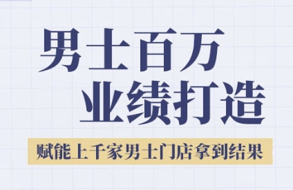 2025男士美业百万业绩打造，赋能上千家男士门店拿到结果-凌秋网创