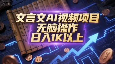 文言文AI视频项目，无脑操作，日入1K以上-凌秋网创