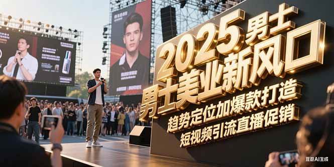 2025男士美业新风口，趋势定位加爆款打造，短视频引流直播促销-凌秋网创