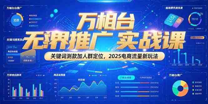 万相台无界推广实战课，关键词测款加人群定位，2025电商流量新玩法-凌秋网创