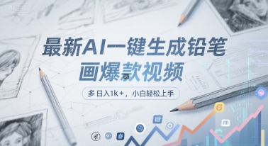 最新AI一键生成铅笔画爆款视频，多平台分发，日 入1k+，小白轻松上手【揭秘】-凌秋网创