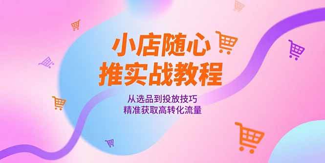 （15205期）小店随心推实战教程，从选品到投放技巧，精准获取高转化流量-凌秋网创