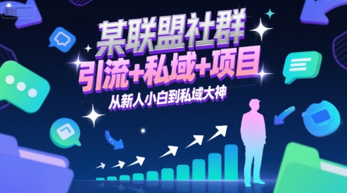 某联盟社群，引流+私域+项目，从新人小白到私域大神-凌秋网创