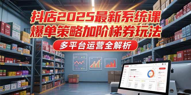 （15214期）抖店2025最新系统课，爆单策略加阶梯券玩法，多平台运营全解析-凌秋网创
