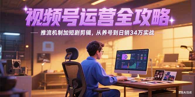 （15217期）2025视频号运营全攻略，推流机制加短剧剪辑，从养号到日销34万实战-凌秋网创