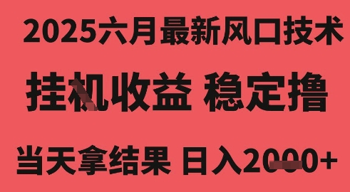 2025六月最新风口技术，无人挂G撸礼物，长期稳定 一个小时收益2k+，小白当天拿结果【揭秘】-凌秋网创