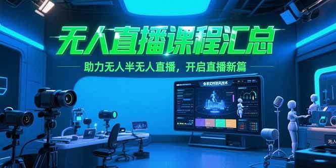 （15218期）无人直播课程汇总，含非实时防风技术，助力无人半无人直播，开启直播新篇-凌秋网创