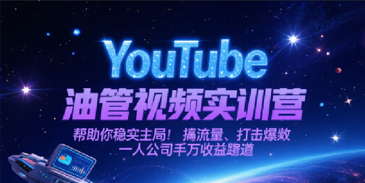 YouTube油管视频实训营，帮助你稳入局、搞流量、打爆款，一人公司千万收益赛道-凌秋网创