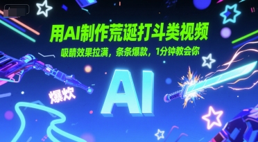 用AI制作荒诞打斗类视频，吸睛效果拉满，条条爆款，1分钟教会你-凌秋网创