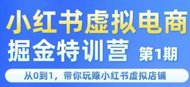 小红书虚拟电商掘金特训营第1期，从0到1，带你玩转小红书虚拟店铺-凌秋网创