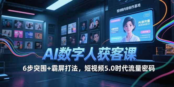 （15247期）AI数字人获客课，6步突围+霸屏打法，短视频5.0时代流量密码-凌秋网创