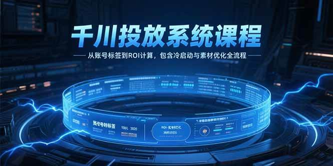 （15263期）千川投放系统课程，从账号标签到ROI计算，包含冷启动与素材优化全流程-凌秋网创