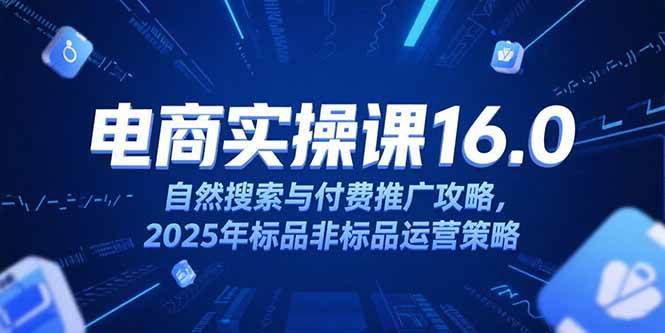 （15262期）淘宝电商运营课16.0，自然搜索与付费推广攻略，2025年标品非标品运营策略-凌秋网创