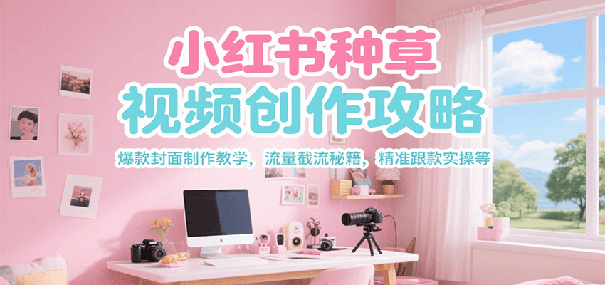 小红书种草视频创作攻略，爆款封面制作教学 ，流量截流秘籍 ，精准跟款实操等-凌秋网创
