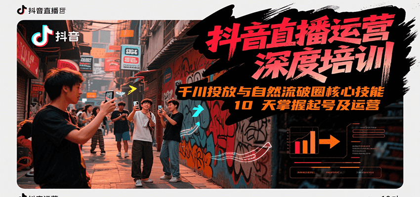 抖音直播运营深度培训，千川投放与自然流核心技能，10天掌握起号及运营(6-7月新课)-凌秋网创