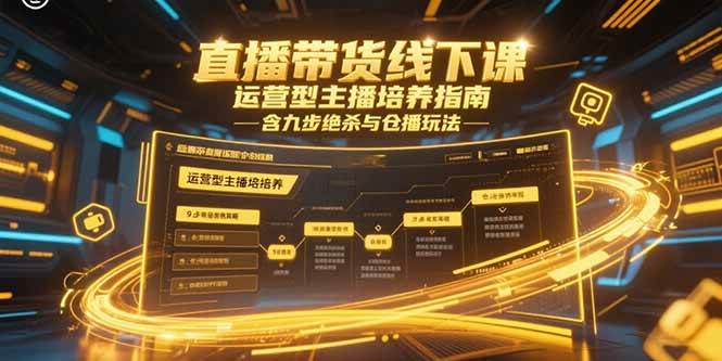 （15281期）直播带货线下课，运营型主播培养指南，含九步绝杀与仓播玩法-凌秋网创