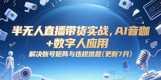 （15280期）半无人直播带货实战，AI音咖+数字人应用 解决账号矩阵与违规难题(更新7月)-凌秋网创