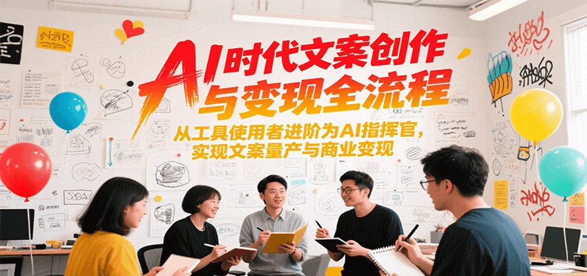 AI时代文案创作与变现全流程，从工具使用者进阶为AI指挥官，实现文案量产与商业变现-凌秋网创