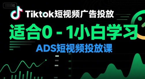 Tiktok短视频广告投放，适合0-1小白学习ADS短视频投放课-凌秋网创