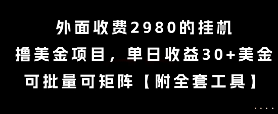 外面收费2980的挂G撸美金项目，单日收益30+美金，可批量可矩阵【揭秘】-凌秋网创