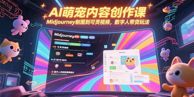 （15311期）AI萌宠内容创作课，Midjourney制图到可灵视频，数字人带货玩法-凌秋网创