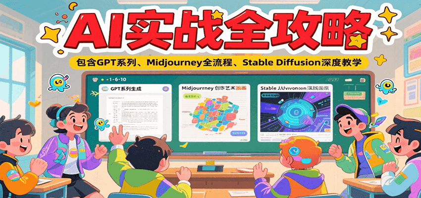 AI实战全攻略，包含GPT系列、Midjourney全流程、Stable Diffusion深度教学-凌秋网创