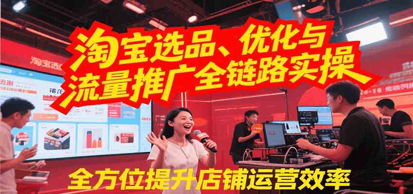 淘宝选品、优化与流量推广全链路实操，全面提升店铺运营效率-凌秋网创