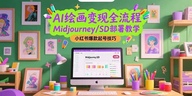 （15324期）AI绘画变现全流程，Midjourney/SD部署教学，小红书爆款起号技巧-凌秋网创