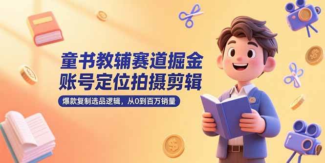（15326期）童书教辅赛道掘金，账号定位拍摄剪辑，爆款复制选品逻辑，从0到百万销量-凌秋网创
