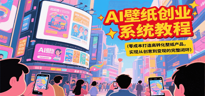 AI壁纸创业系统教程，零成本打造高转化壁纸产品，实现从创意到变现的完整闭环-凌秋网创