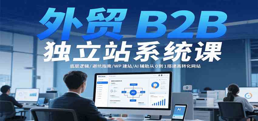 外贸B2B独立站系统课：底层逻辑/避坑指南/WP建站/AI辅助从0到1搭建高转化网站-凌秋网创
