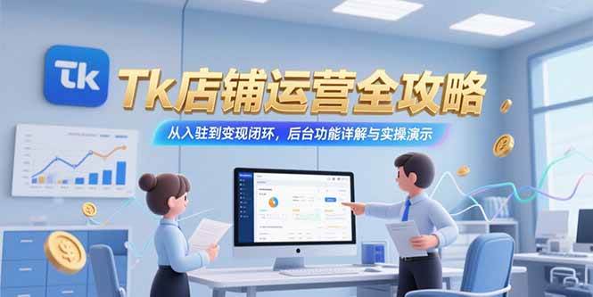 （15345期）Tk店铺运营全攻略，从入驻到变现闭环，后台功能详解与实操演示-凌秋网创