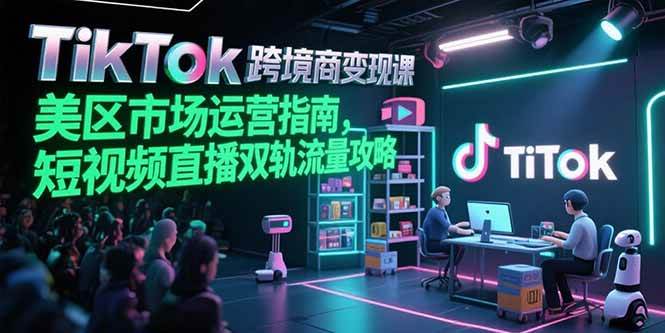 （15344期）TikTok跨境电商变现课，美区市场运营指南，短视频直播双轨流量攻略-凌秋网创
