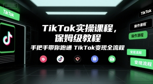 TikTok实操课程，保姆级教程，手把手带你跑通TikTok变现全流程-凌秋网创