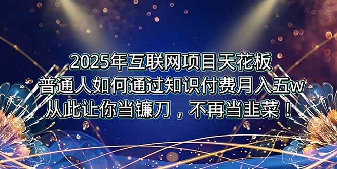 （15354期）2025年互联网项目天花板，普通人如何通过卖项目实现逆风翻盘，月入5W＋！-凌秋网创