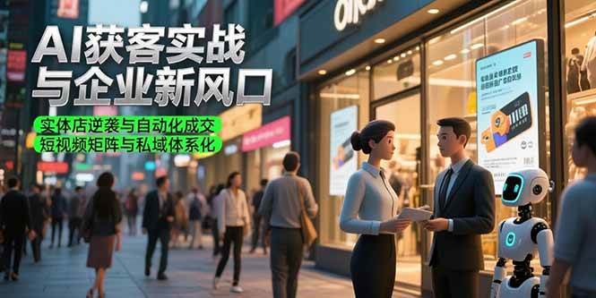 （15348期）AI获客实战与企业新风口，实体店逆袭与自动化成交 短视频矩阵与私域体系化-凌秋网创