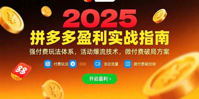 （15357期）拼多多盈利实战指南，强付费玩法，活动爆流技术，微付费破局方案(更新7月)-凌秋网创