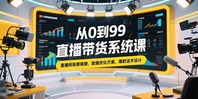 （15362期）从0到99直播带货系统课，直播间场景搭建，数据优化方案，爆款话术设计-凌秋网创