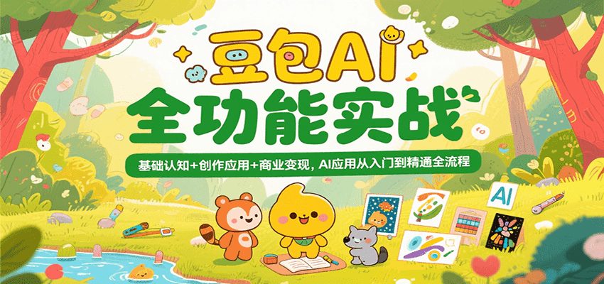 豆包AI全功能实战，基础认知+创作应用+商业变现，AI应用从入门到精通全流程-凌秋网创
