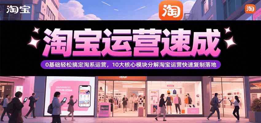 淘宝运营速成，0基础轻松搞定网店运营，10大核心模块分解快速复制落地（更新）-凌秋网创