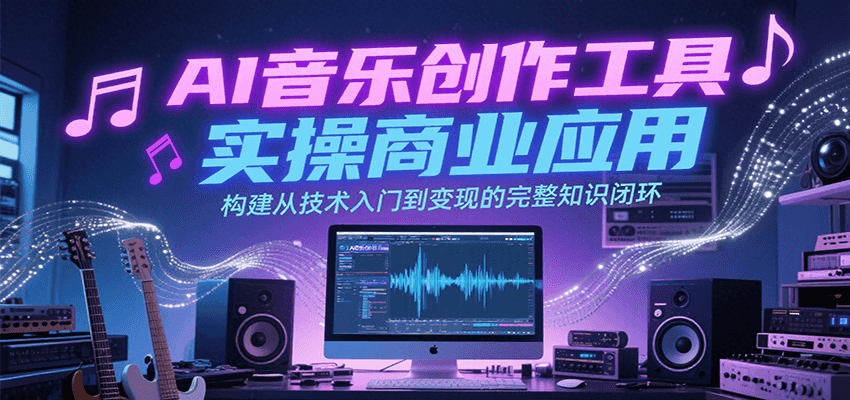 AI音乐创作工具实操商业应用，构建从技术入门到变现的完整知识闭环-凌秋网创