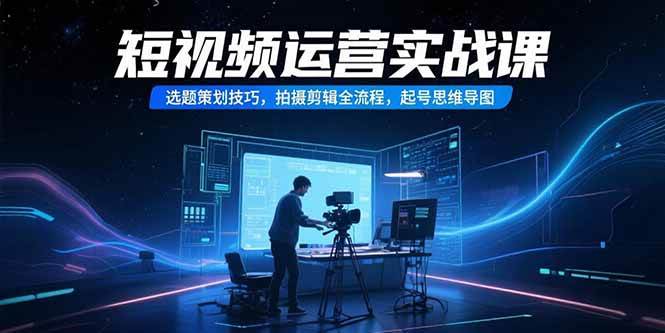 （15375期）短视频运营实战课，选题策划技巧，拍摄剪辑全流程，起号思维导图-凌秋网创