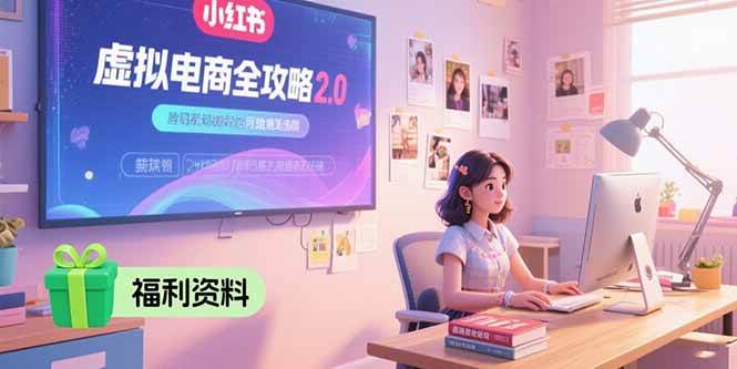 （15387期）虚拟电商全攻略2.0，开店选品实操流程，账号定位、货源发布、笔记发布技巧-凌秋网创