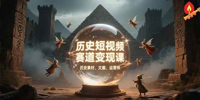 （15386期）历史短视频赛道变现课，百集素材库应用，文案剪辑技巧，账号运营全案-凌秋网创