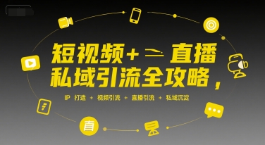 短视频+直播私域引流全攻略，IP打造 +视频引流 +直播引流 +私域沉淀-凌秋网创